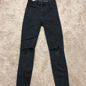 American Eagle ‘black slash’ super hi rise jegging